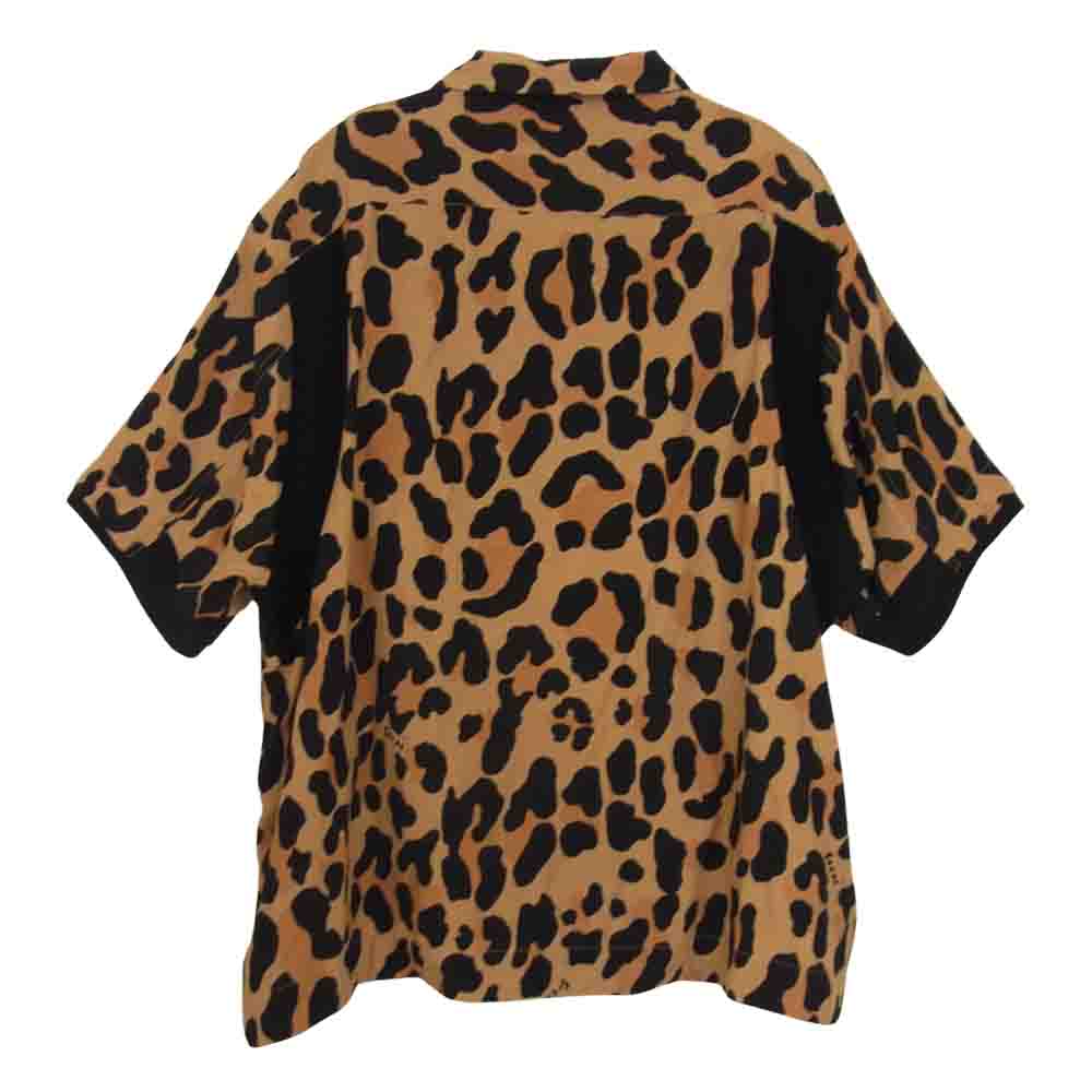 Sacai サカイ 半袖シャツ 22SS 22-02795M Leopard Print Bowling Shirt レオパード プリント ボウリング  シャツ ブラウン系 1【極上美品】