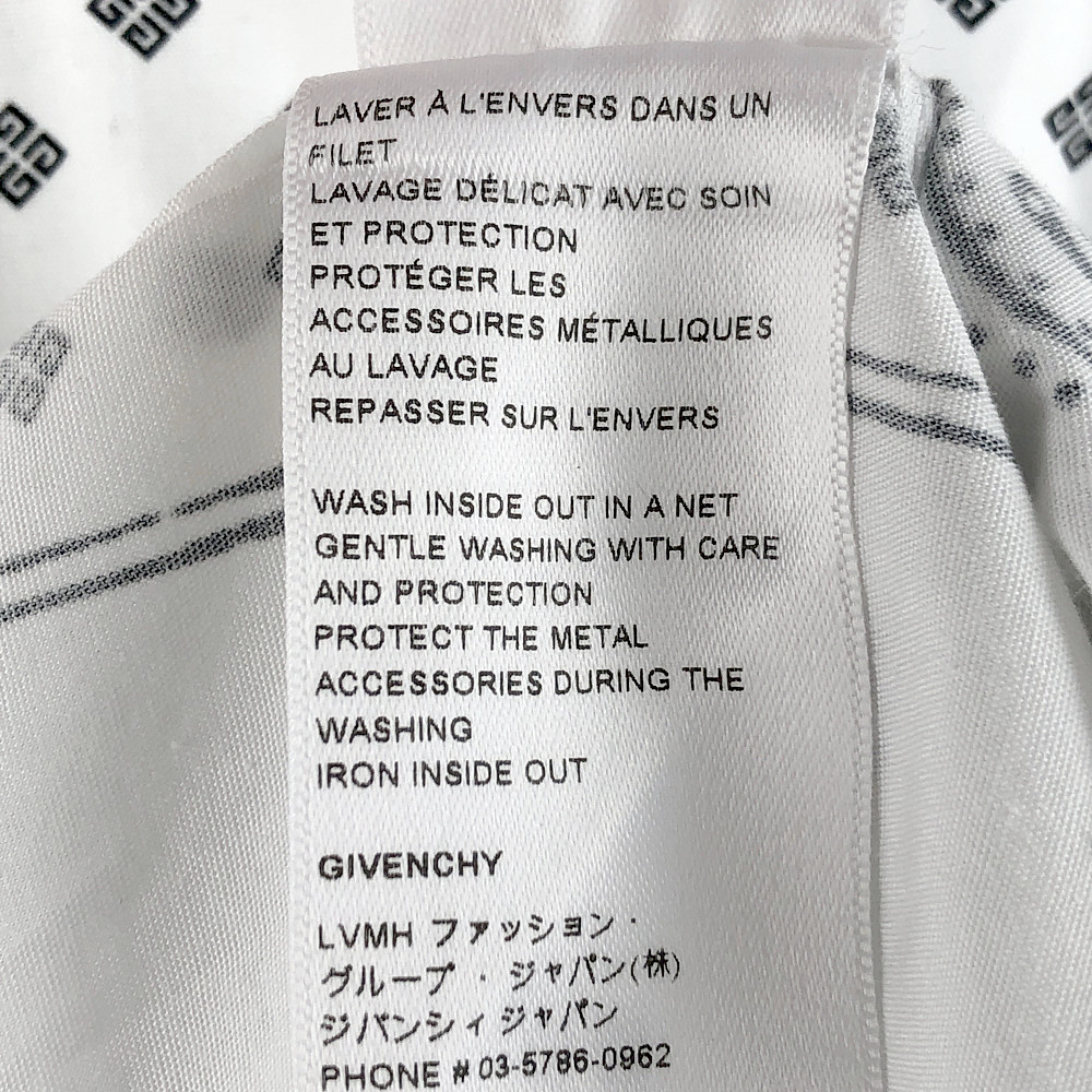 GIVENCHY ジバンシィ 半袖シャツ BM60RK144U Bandana Print Zip Shirt