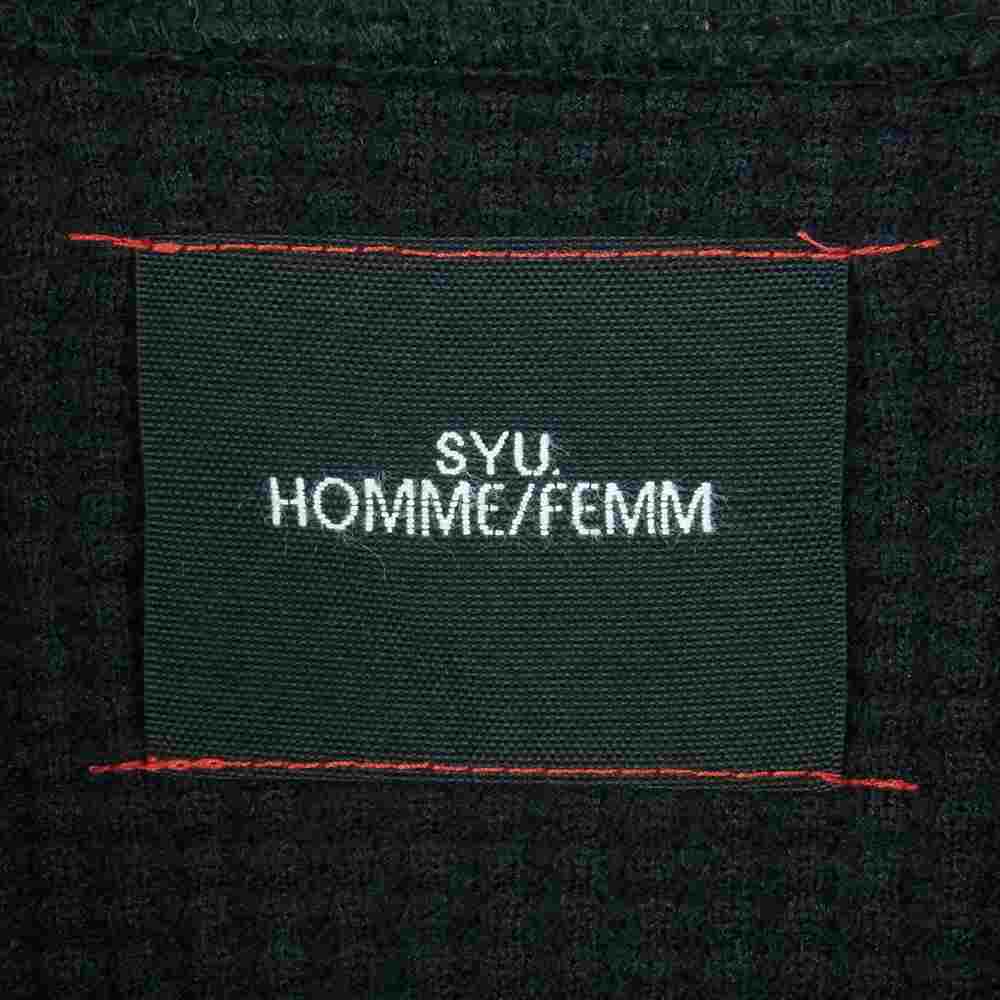 シュウオム SYU.HOMME/FEMM ベスト 21AW H21aw-23 缶バッジ付き サイド