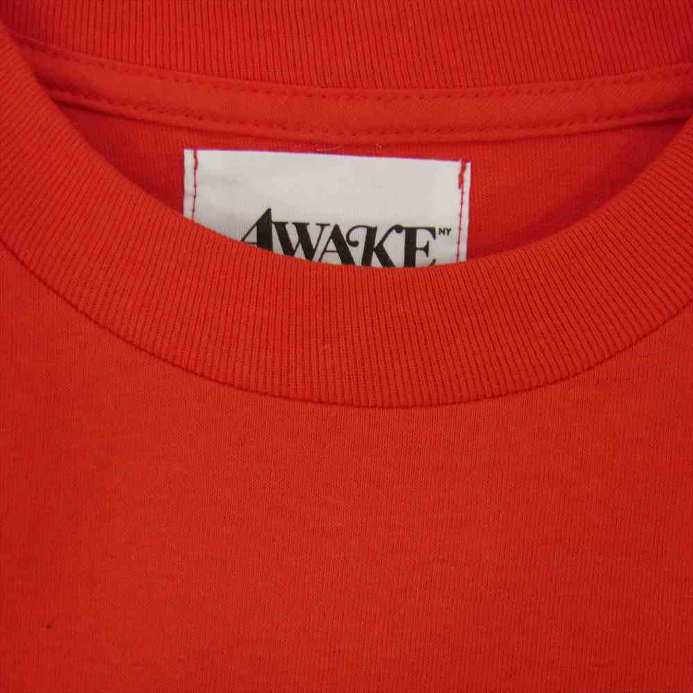アウェイク USA製 プリント 半袖 Tシャツ M 赤 AWAKE ロゴ メンズ   【230612】 メール便可