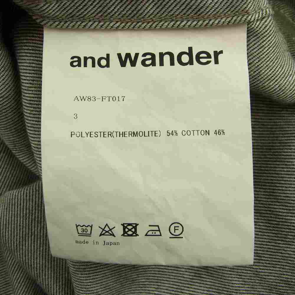 and wander アンドワンダー 長袖シャツ AW83-FT017 thermo nell shirts