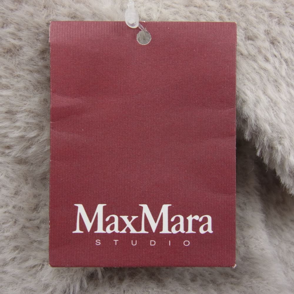 直売直送 イタリー製☆MaxMara 銀タグ ブラックアルパカ混シャギー