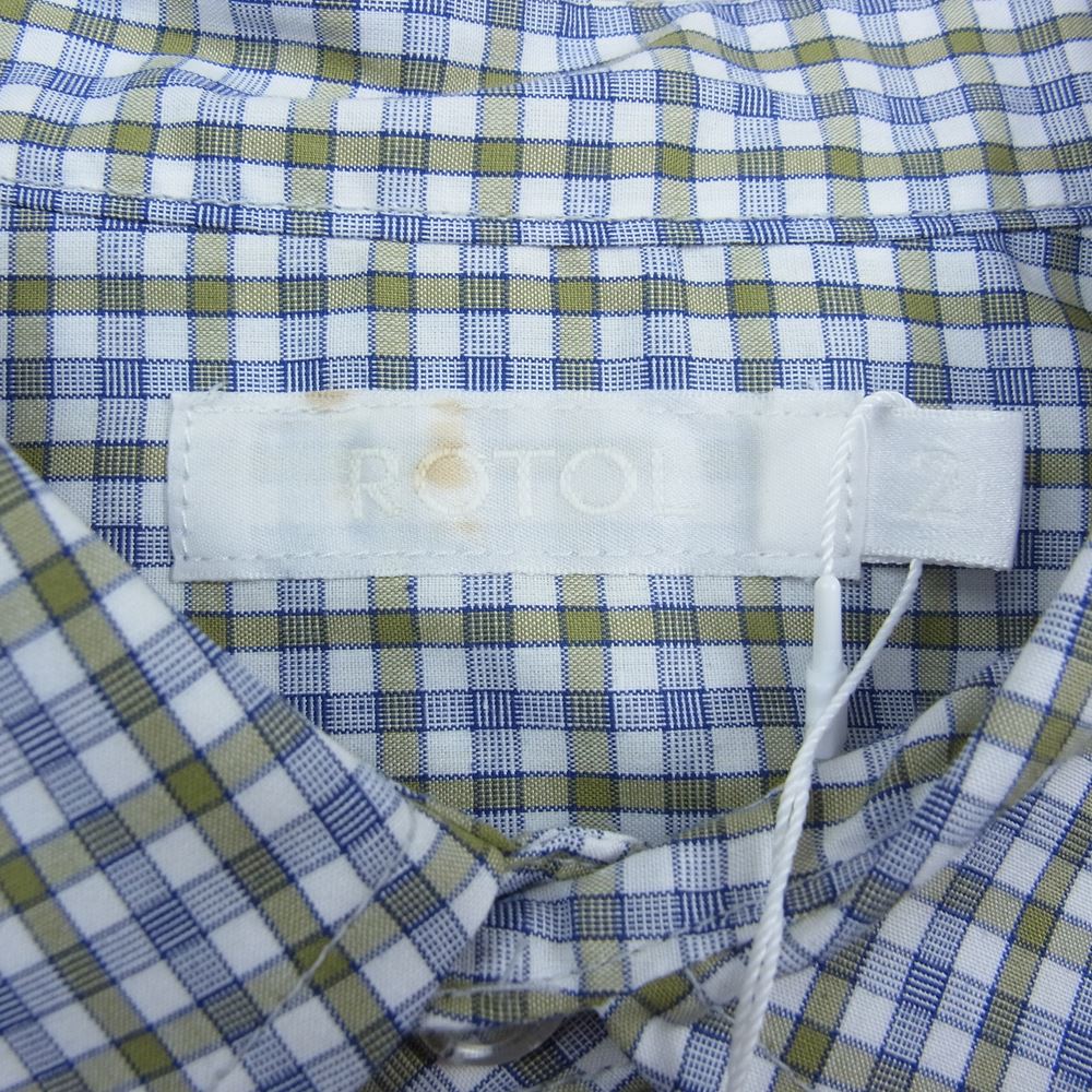 ロトル ROTOL 半袖シャツ R11EM18C BASIC H/S SHIRT CHECK ベーシック チェック シャツ ベージュ系 2