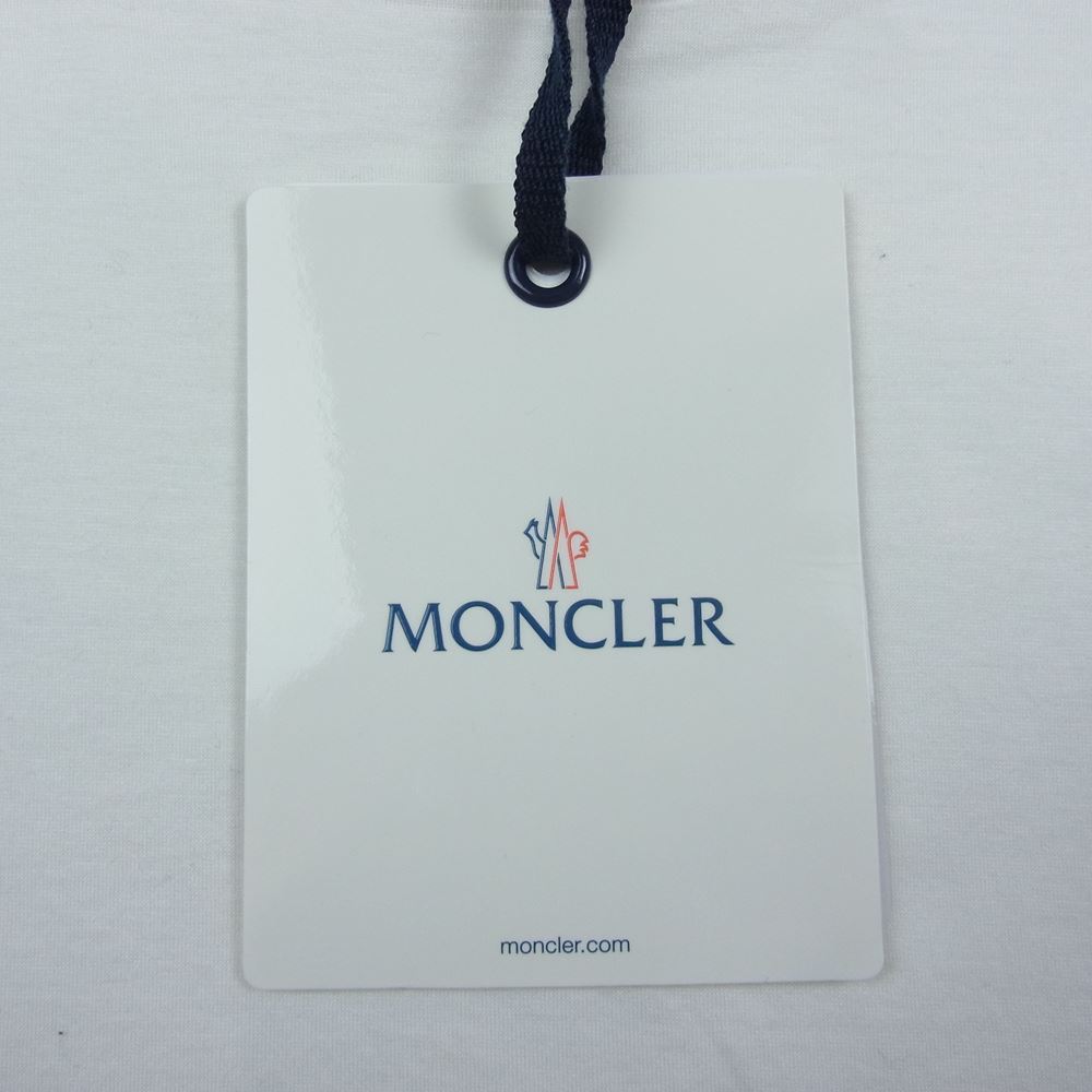 MONCLER モンクレール Ｔシャツ T-SHIRT 無地 ワッペン カットソー Tシャツ ホワイト系 S【極上美品】
