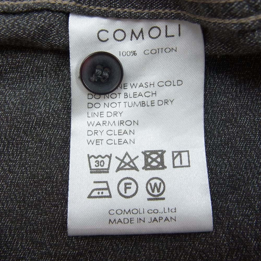 COMOLI コモリ 長袖シャツ 21SS T01-02017 ヨリ杢 長袖 シャツ