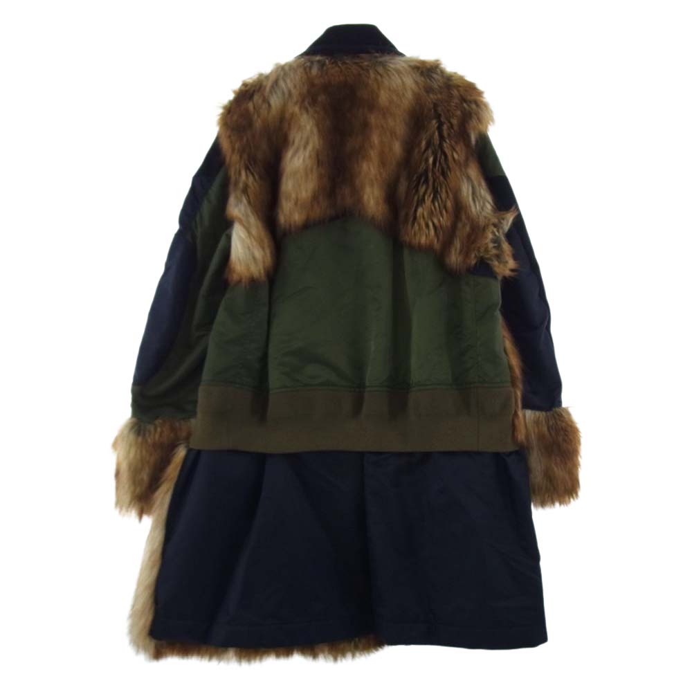 Sacai サカイ コート 18-04032 Military Coat Faux Fur Panel