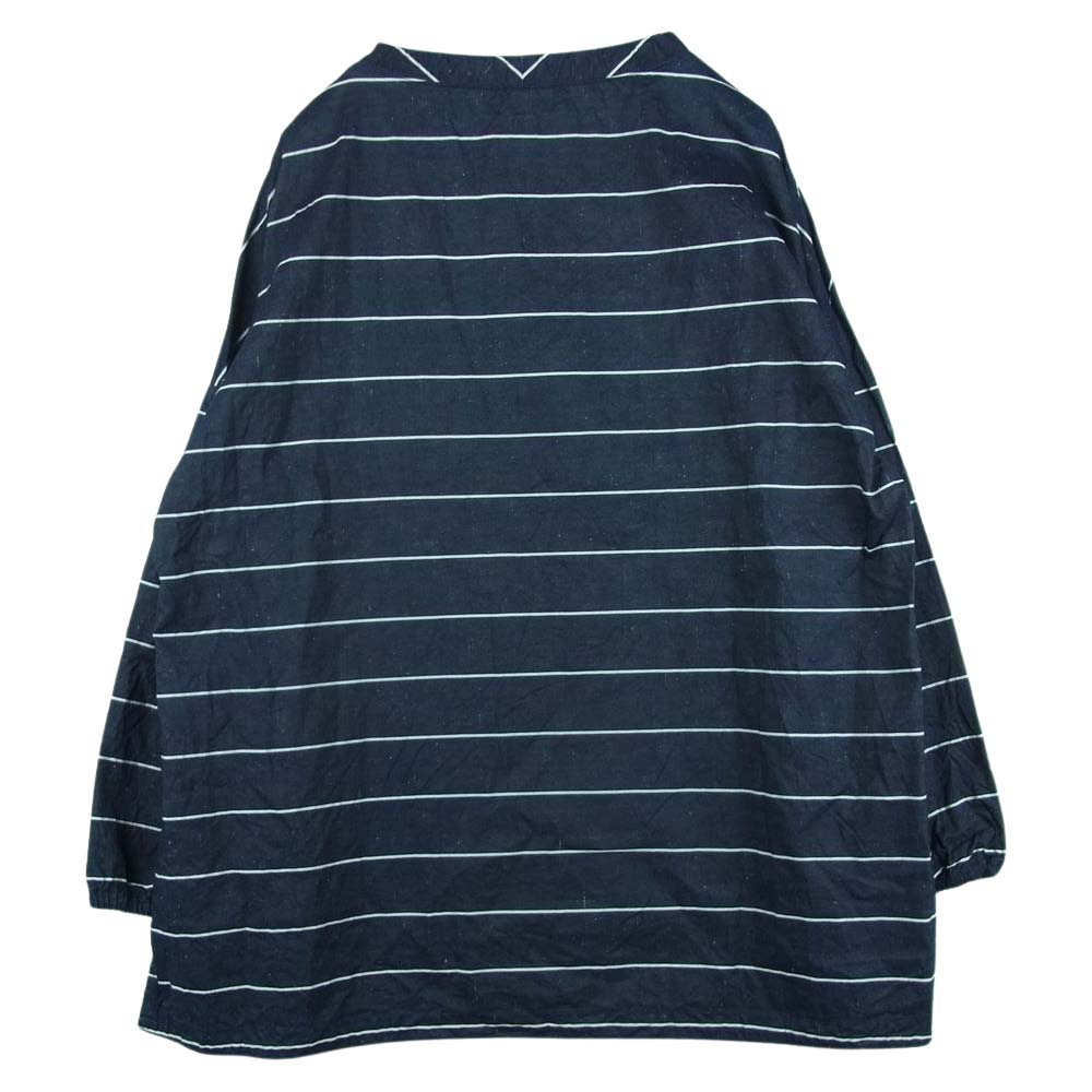 PORTER CLASSIC ポータークラシック 長袖Ｔシャツ FISHERMAN'S LINEN SMOCK SHIRT フィッシャーマンズ リネン  スモック Tシャツ ダークネイビー系 3