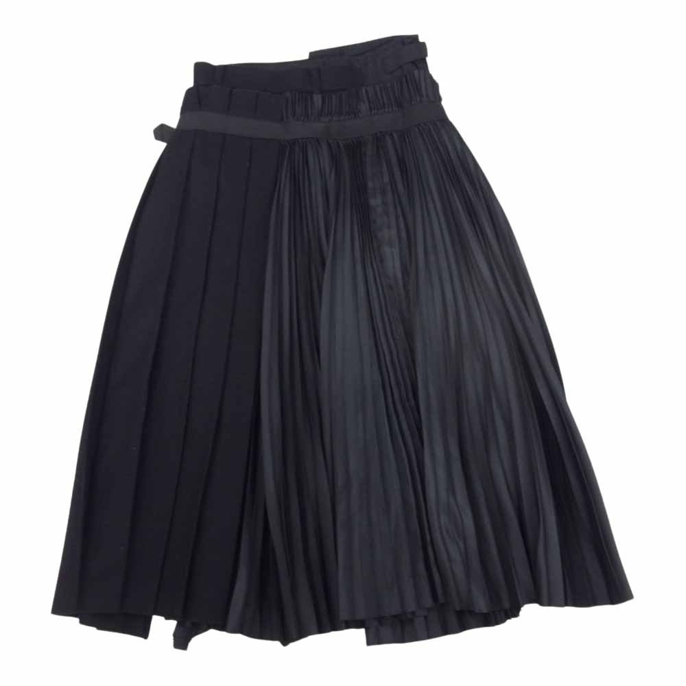 Sacai Suiting Skirt ドッキング ブラック サイズ2 - スカート