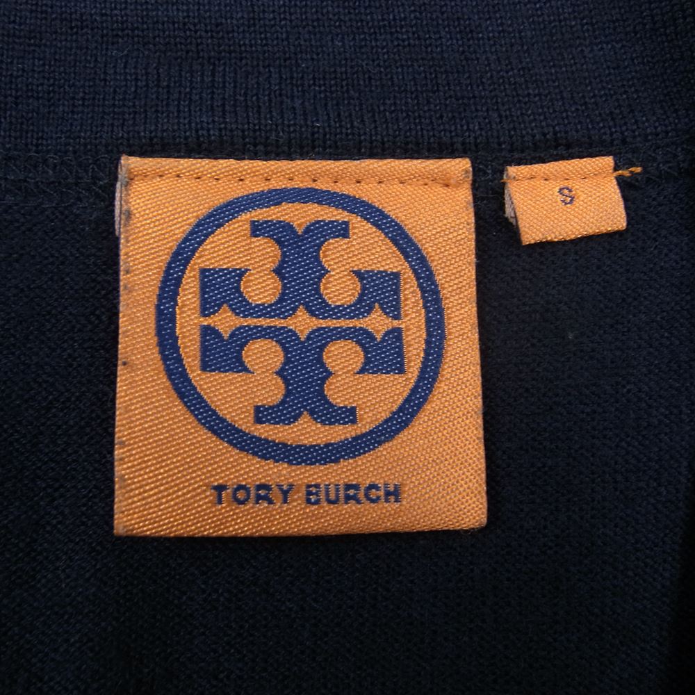 紺×赤 完売レア TORY BURCH トリーバーチ カシミヤ ロゴボタン