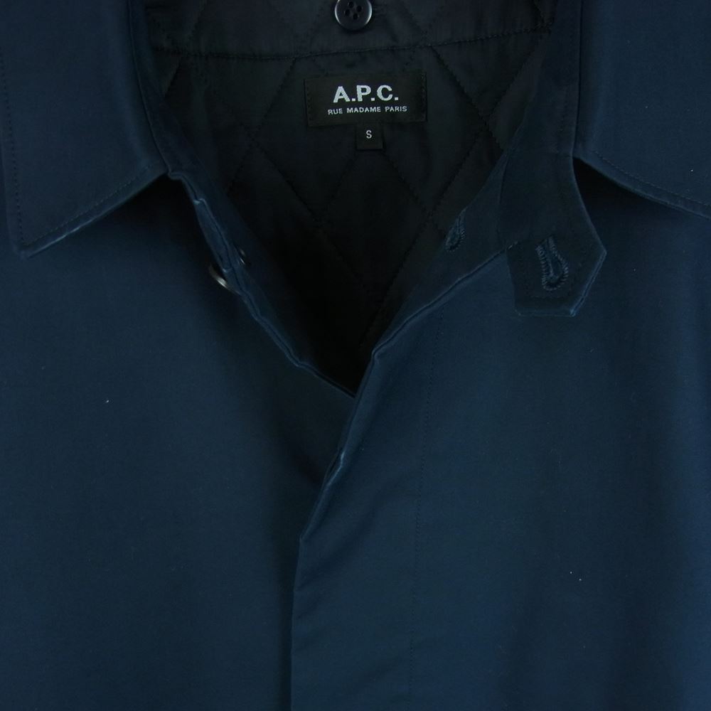 A.P.C. アーペーセー コート ステンカラー コート キルティング ライナー付 中国製 ダークネイビー系 S