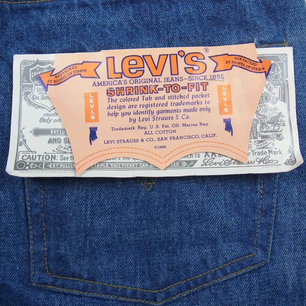 Levi's リーバイス デニムパンツ ヴィンテージ オリジナル 501 66後期 small e デニム パンツ フラッシャー付属  インディゴブルー系 36
