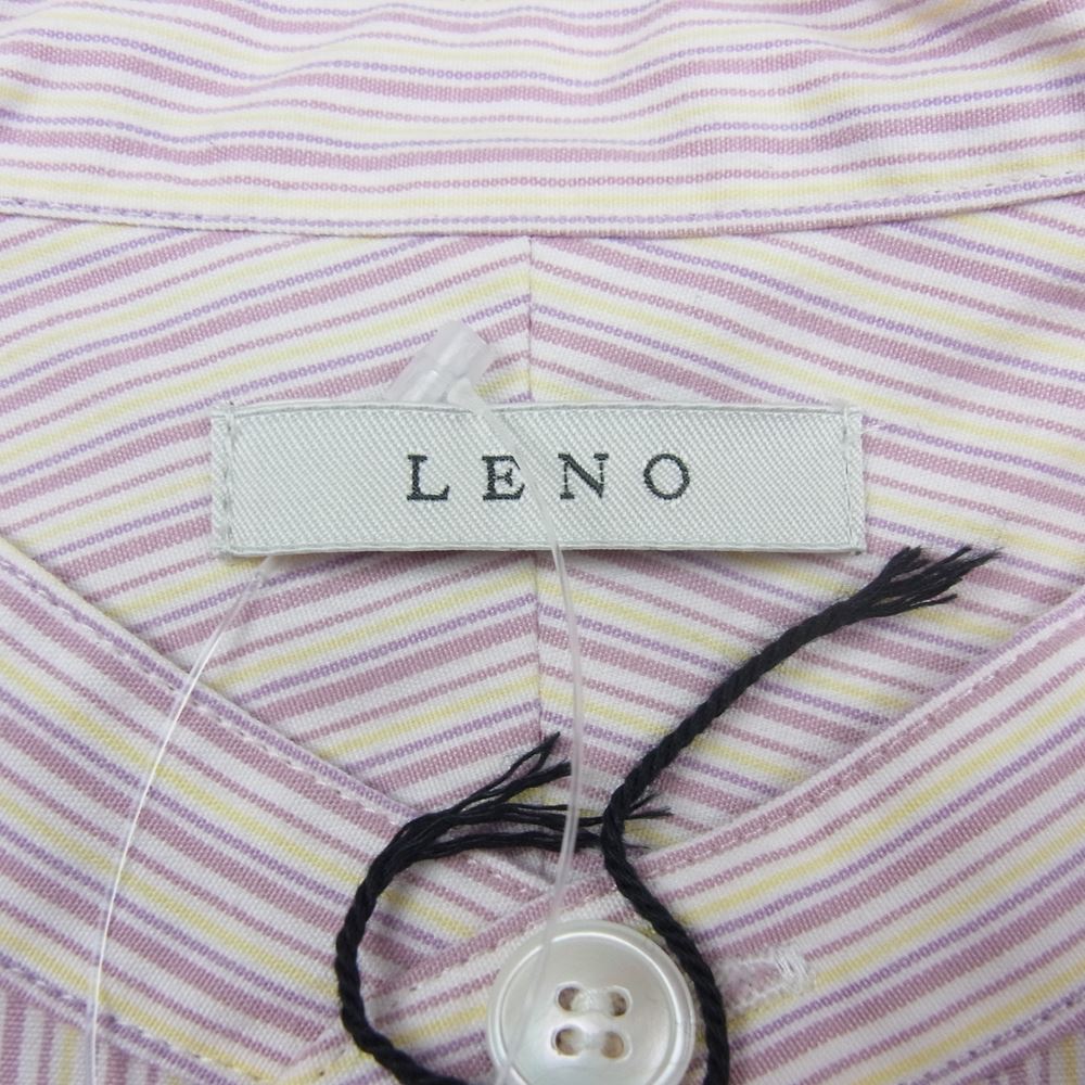 リノ LENO ワンピース L2101-DR001 BAND COLLAR PULLOVER DRESS バンドカラー シャツ ワンピース ピンク系  00【極上美品】