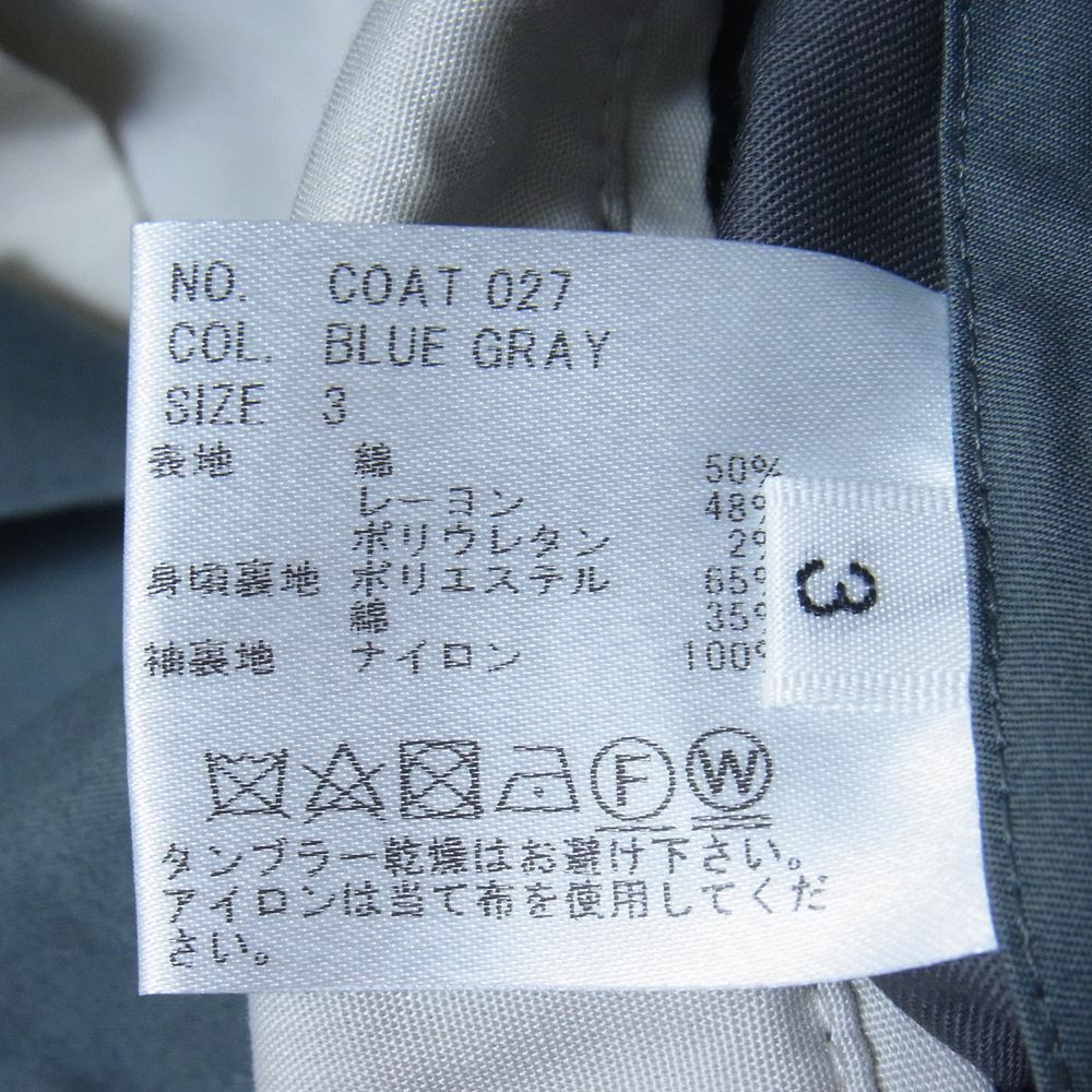 ユーゲン HEUGN ジャケット COAT027 WILD LIFE TAILOR ワイルドライフテーラー 別注 Winston ブルゾン  スイングトップ ジャケット ブルーグレー 3