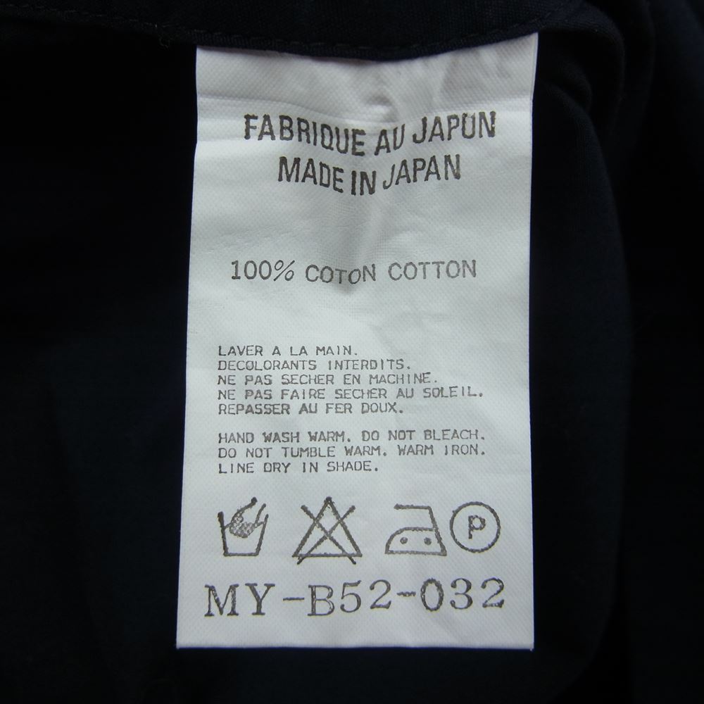 Yohji Yamamoto ヨウジヤマモト 半袖シャツ MY-B52-032 コットンブロード オープンカラー 半袖 シャツ ネイビー系 3