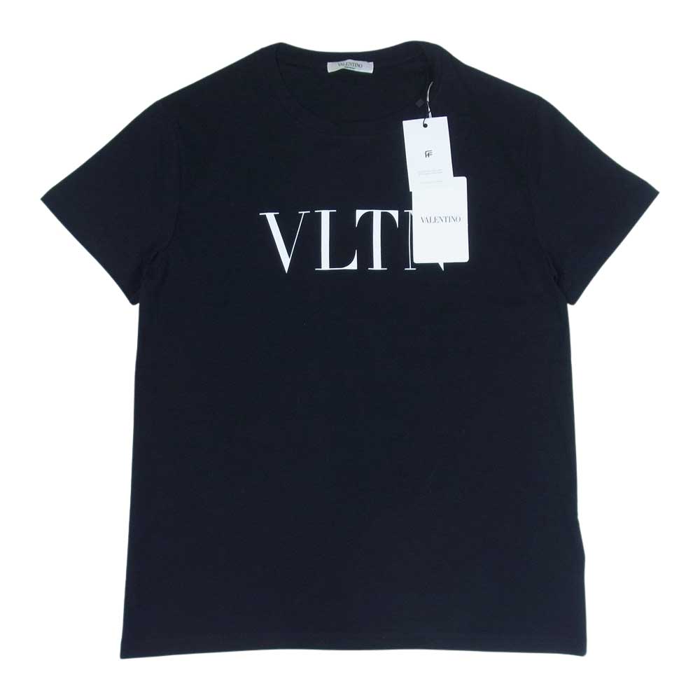 VALENTINO ヴァレンティノ Ｔシャツ UV3MG10V3LE イタリア製 VLTN ロゴプリント クルーネック 半袖 Tシャツ ブラック系  XS【極上美品】