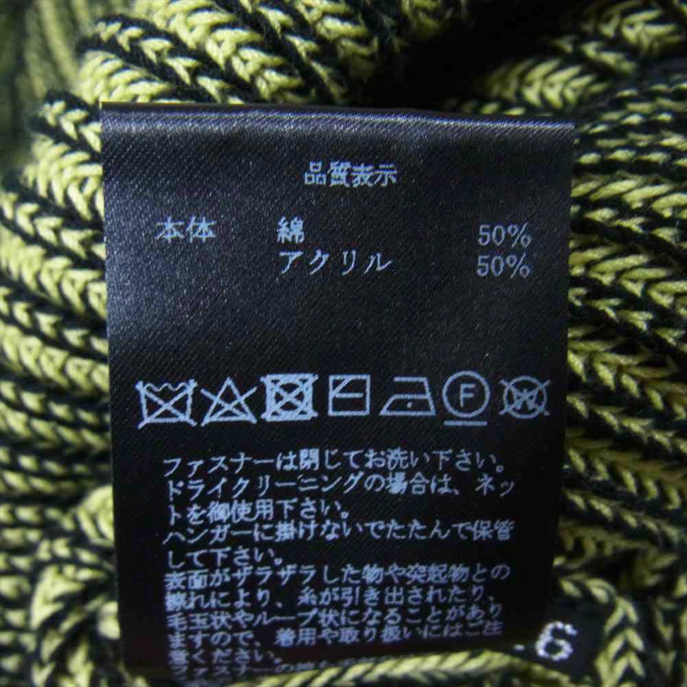 ユウキハシモト YUKI HASHIMOTO ニット 211-01-0502 ONBOARD JUMPER エルボーパッチ ハーフジップ リングジップ  ニット セーター ブラック系 ライトグリーン系 46