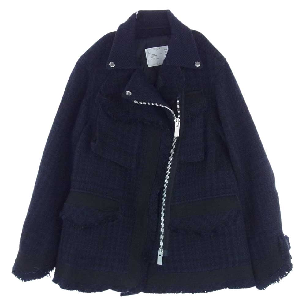 Sacai サカイ ブルゾン 19-04595 Wool Tweed Jacket ウール ツイード