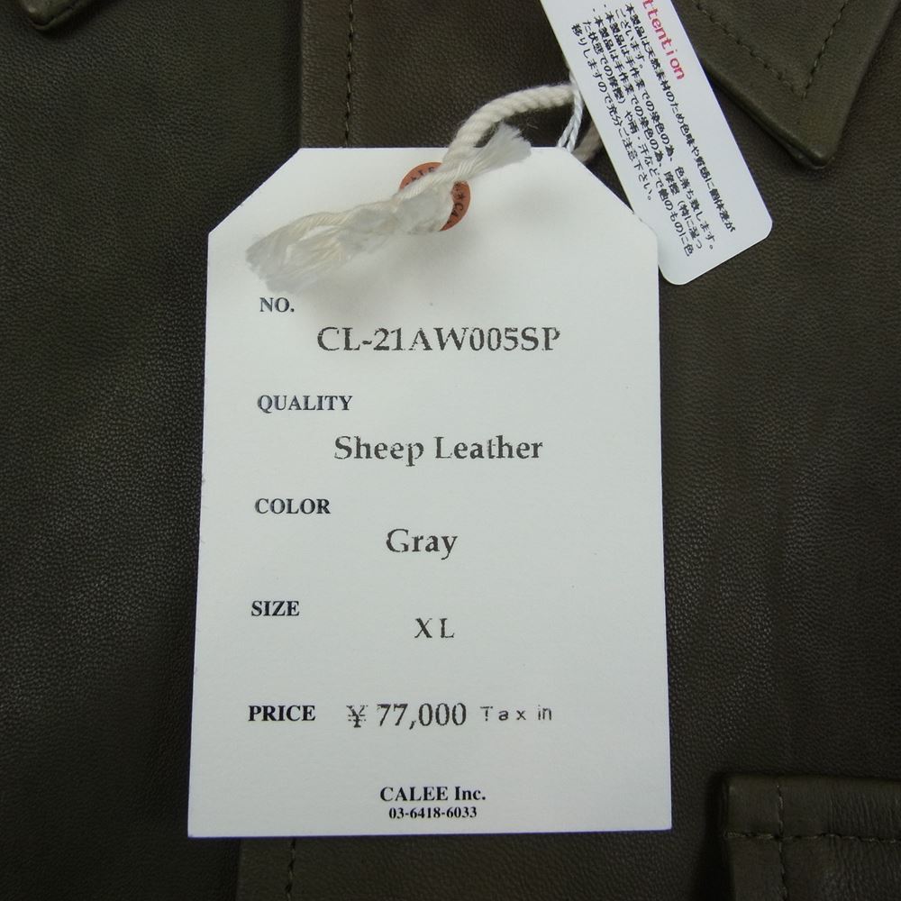 メンズtashop21AW限定品！【新品】☆CALEE：シープスキン　シャツジャケット　XL