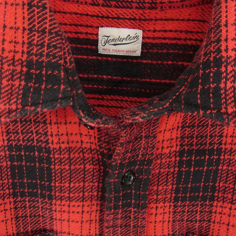 日本製 IN 長袖フランネルシャツ S 赤 シャツ