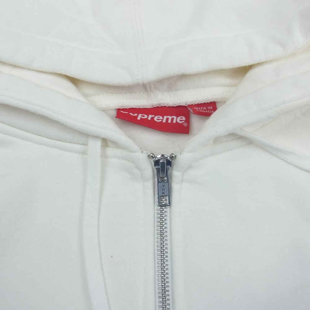 Supreme シュプリーム パーカー 19SS Small Box Zip Up Sweatshirt スモール ボックス ロゴ ジップ スウェット  パーカー ホワイト系 L【美品】