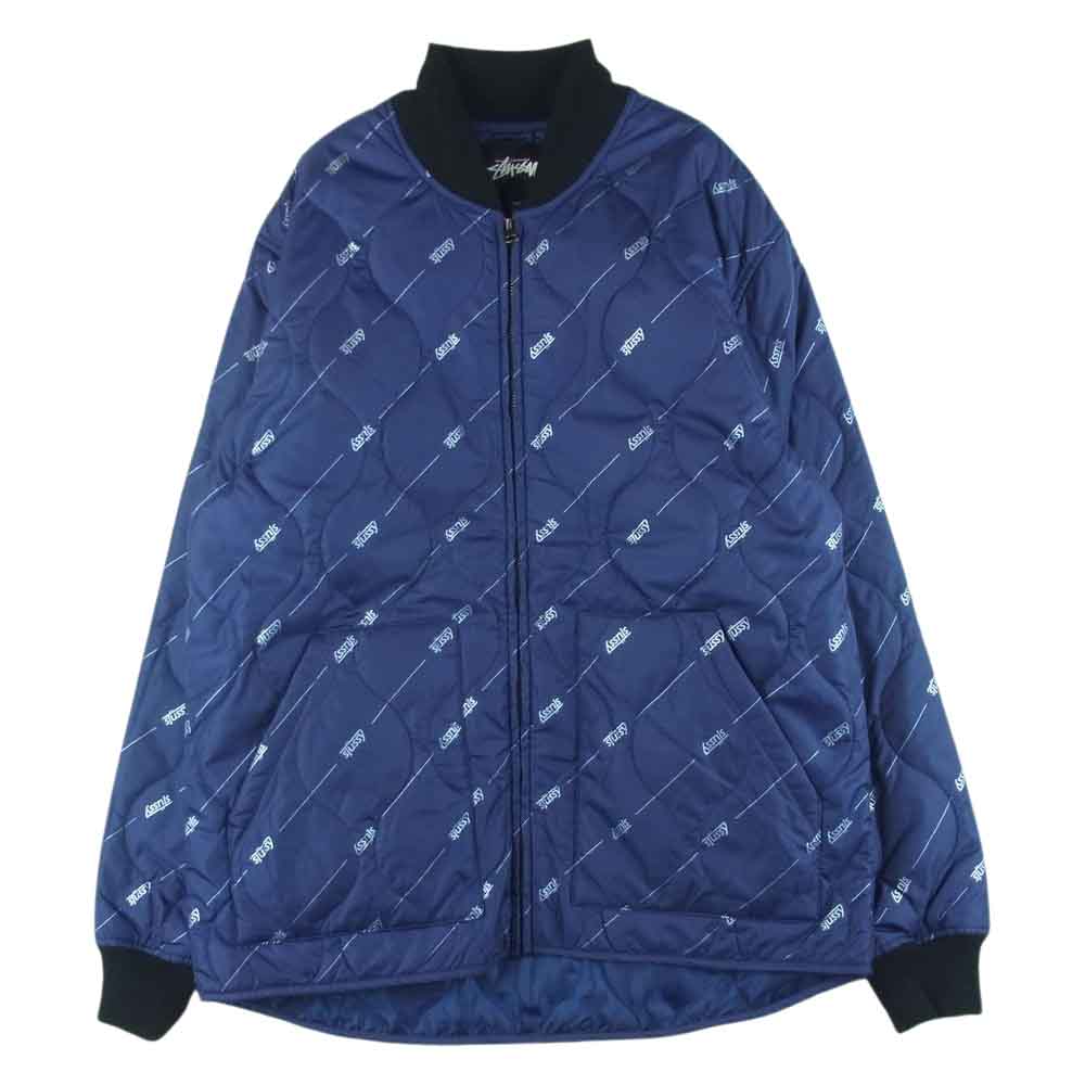 STUSSY ステューシー ジャケット ロゴ総柄 中綿 キルティング