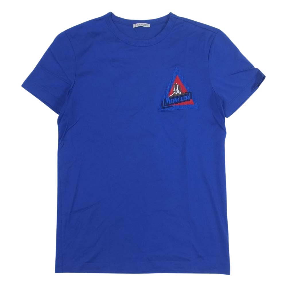 MONCLER モンクレール Ｔシャツ F10918C74310 刺繍 Tシャツ 半袖 ブルー系 XS MONCLER USED/古着（Tシャツ/ カットソー）｜MONCLERのUSED/古着通販サイト SMASELL（スマセル）