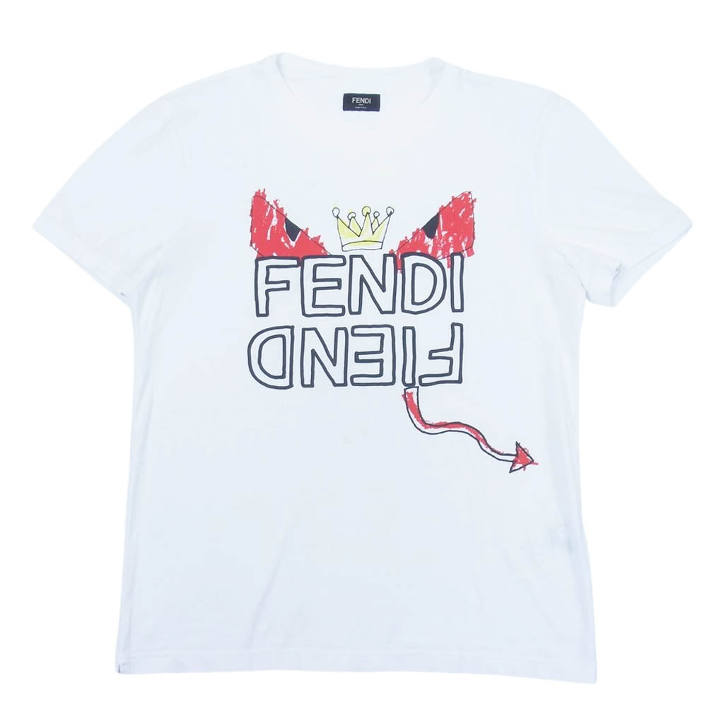 FENDI フェンディ Ｔシャツ モンスター プリント Tシャツ ホワイト系 L