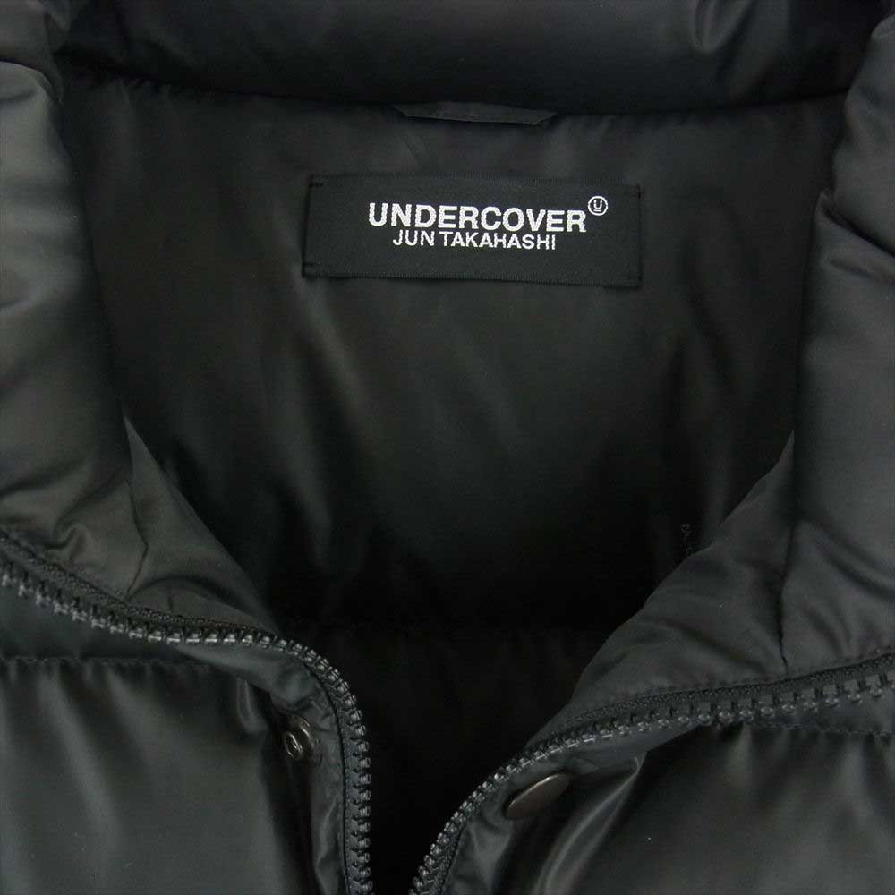 UNDERCOVER アンダーカバー ダウンジャケット 22AW UC2B9208-1 LEATHER SLEEVE DOWN JACKET  シープスキン 袖レザー切替 バックロゴ ダウンジャケット ブラック系 4【美品】