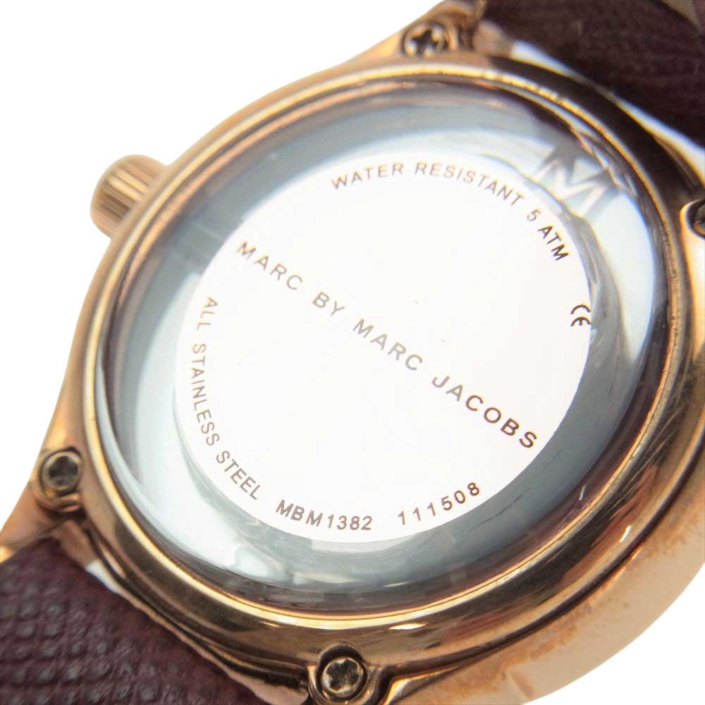 MARC BY MARC JACOBS マークバイマークジェイコブス 時計 レディース クオーツ ボルドー文字盤 リストウォッチ 腕時計 ゴールド系