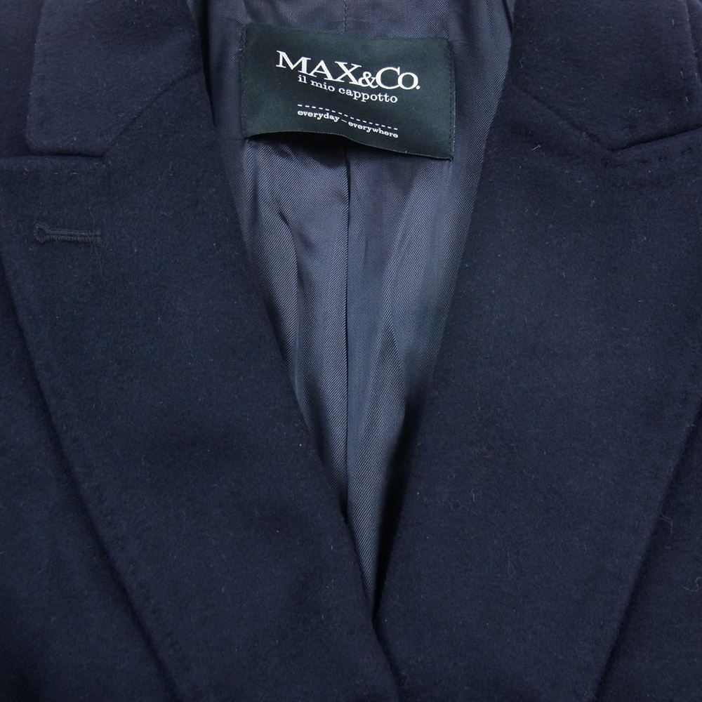 MAX&CO マックスアンドコー カシミヤ混 ウール コート ネイビー系 38