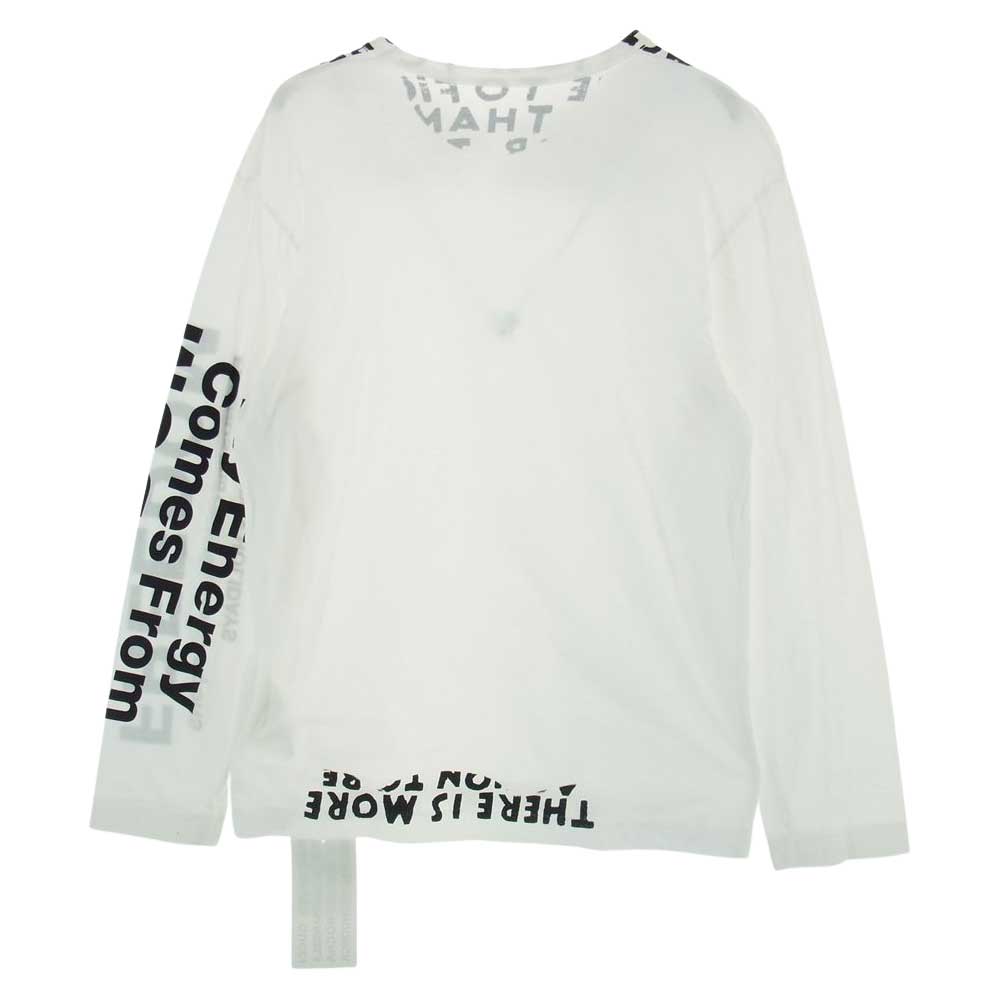 COMME des GARCONS コムデギャルソン Ｔシャツ 18AW OB-T003 MAISON MARGIERA メゾンマルジェラ HOLIDAYSCOLLECTION FREEDOM エイズプリント フリーダム アームロゴ 長袖 Tシャツ ホワイト系 L