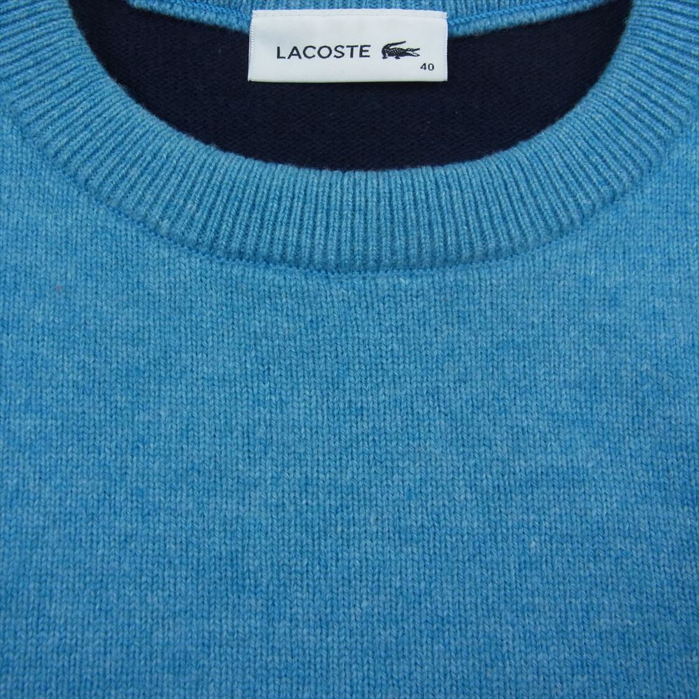 LACOSTE ラコステ ニット パネル配色 エシカル ウール ニット セーター