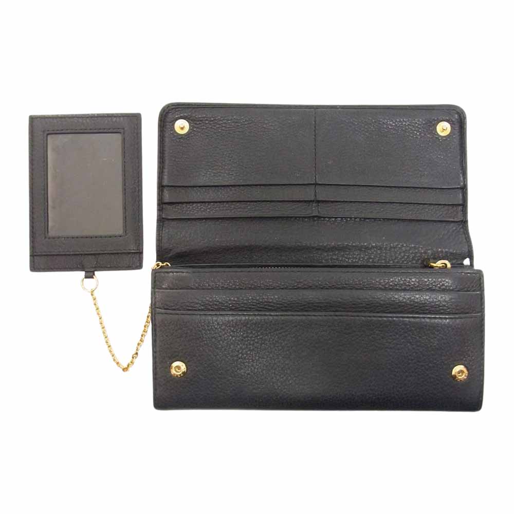 PRADA プラダ ウォレット パスケース付き ロゴ レザー ロング 
