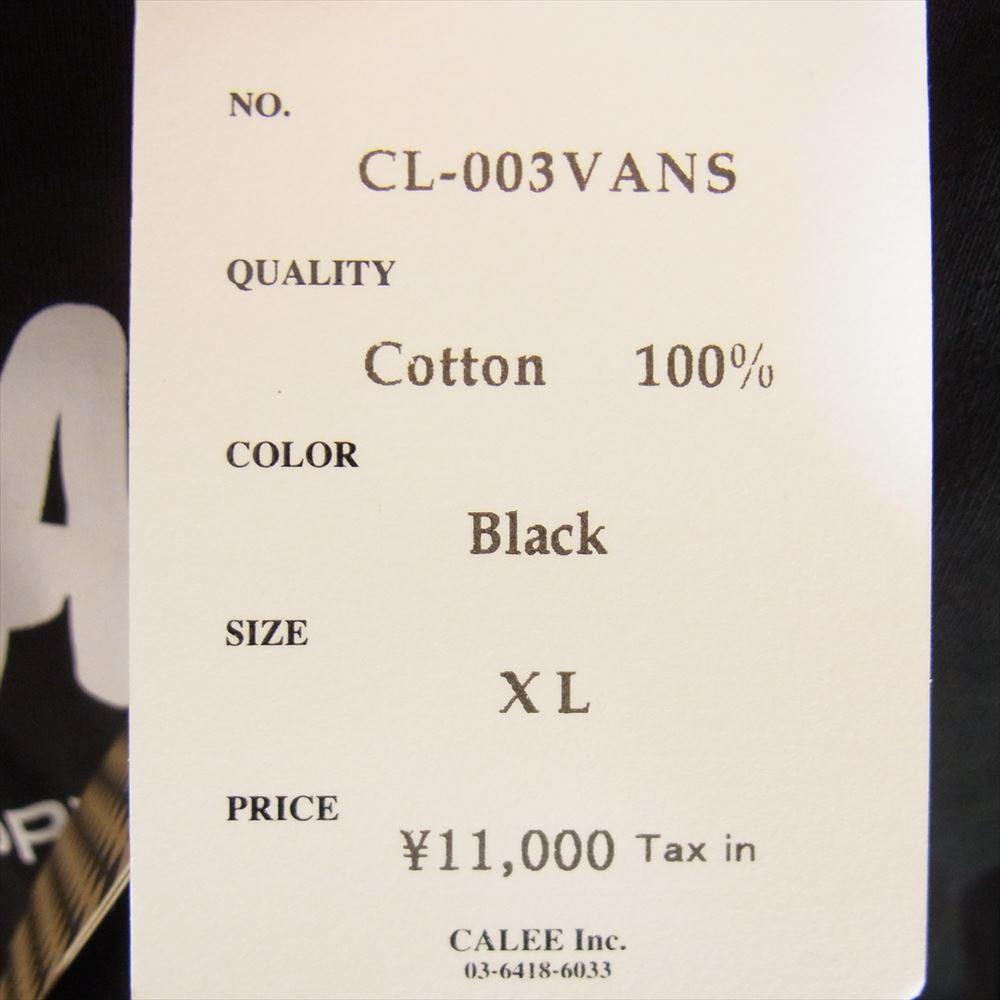 CALEE キャリー スウェット 22AW CL-003VANS 122C1040399 VANS Drop