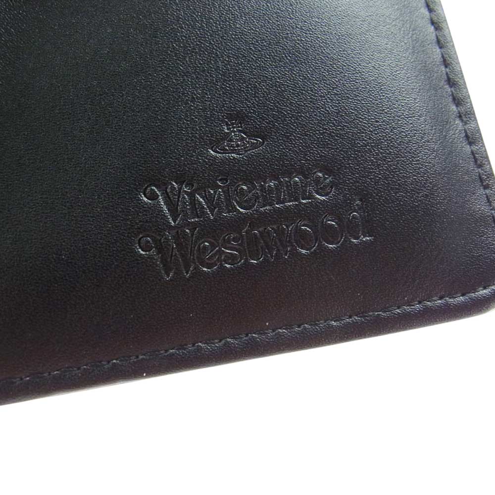 新品ヴィヴィアンVivienne Westwoodがま口二つ折り財布ブラック