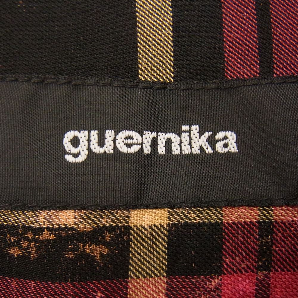 ゲルニカ guernika 長袖シャツ ANARCHY SHIRTS アナーキー バックスカル ハンドペイント パッチワーク ブリーチ チェック 長袖  シャツ レッド系 サイズ表記無