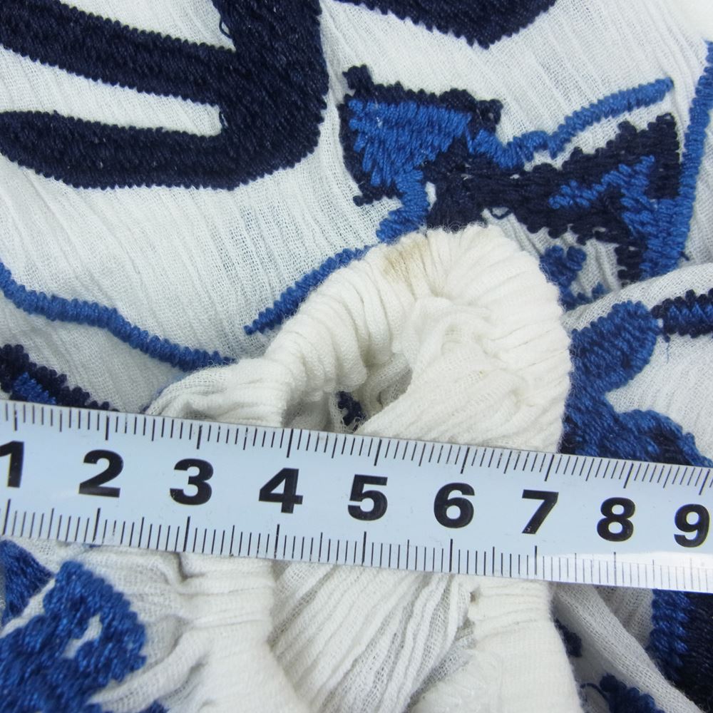 約53cm裄丈GRACE CONTINENTAL グレースコンチネンタル カットソー 刺繍 ギャザートップ ブルー系 36