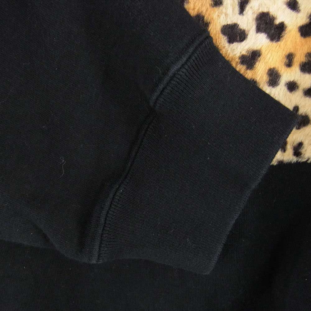 シュプリーム  18AW  Leopard Panel Half Zip Sweatshirt レオパード切り替えハーフジップスウェット メンズ S