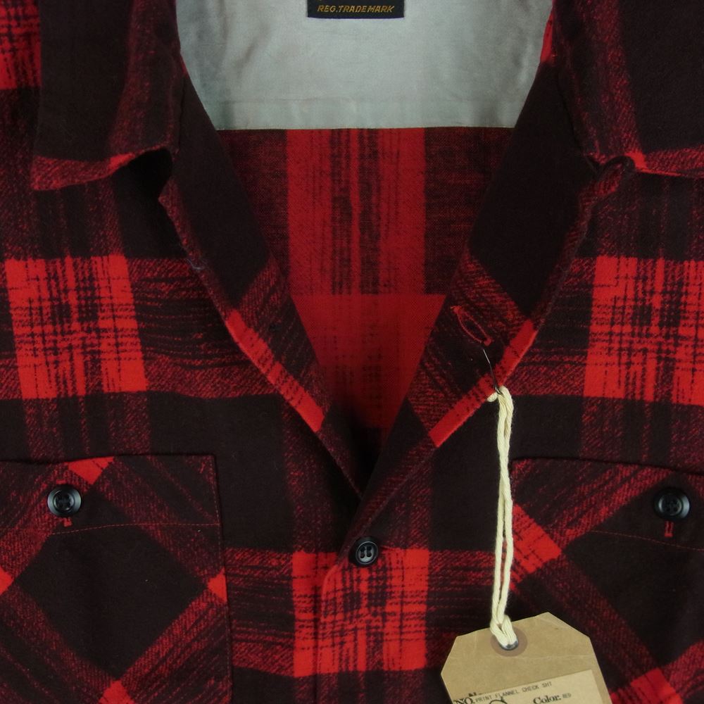 TENDERLOIN テンダーロイン 長袖シャツ T-PRINT FLANNEL CHECK SHT RED