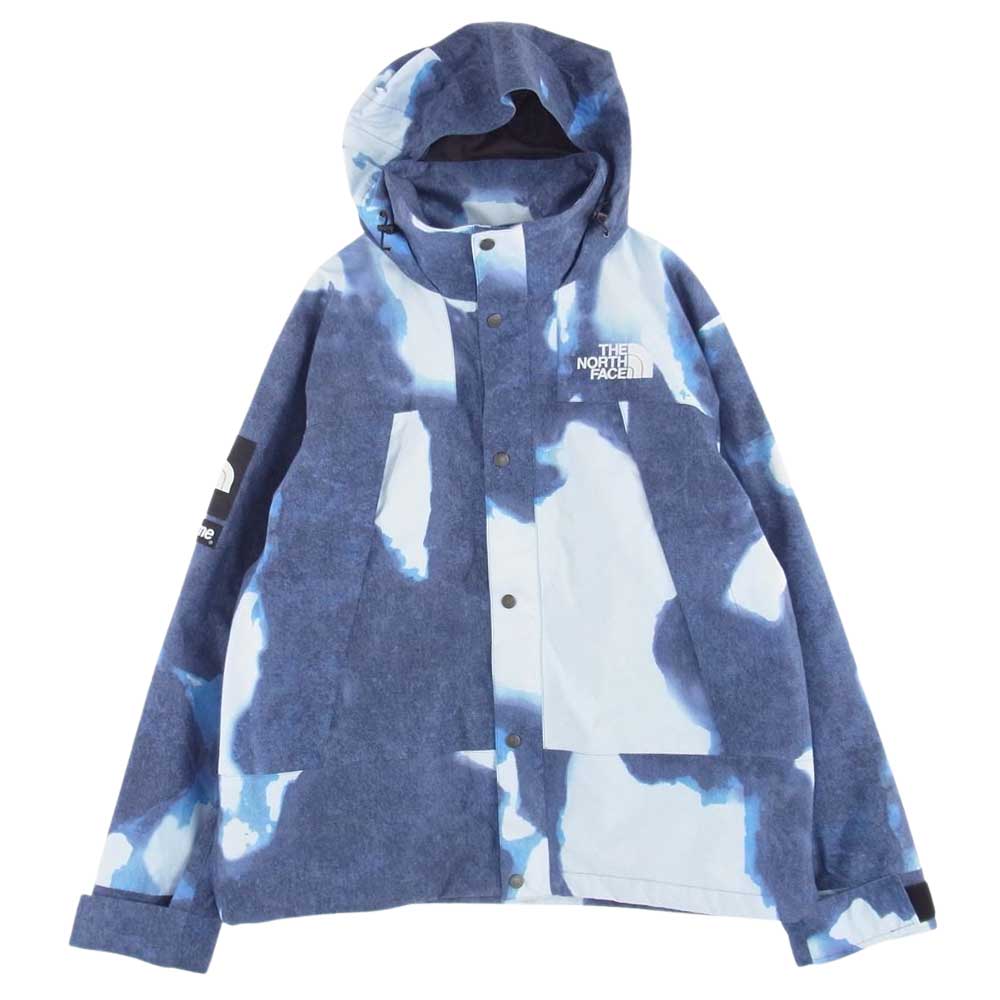 Supreme シュプリーム マウンテンパーカー 21AW THE NORTH FACE ノースフェイス Bleached Denim Print  Mountain Jacket ブリーチ デニム マウンテンジャケット パーカー ブルー系 L