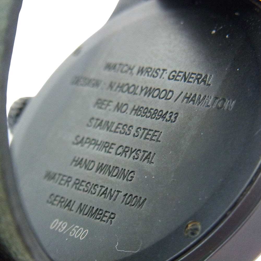 HAMILTON ハミルトン 時計 H6958943 × N.HOOLYWOOD エヌハリウッド 500本限定 カーキ フィールド メカニカル ウオッチ ブラック系