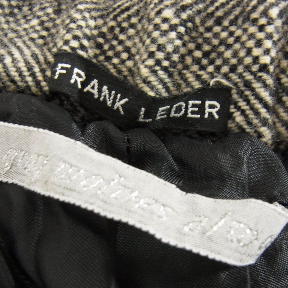 FRANK LEDER フランクリーダー パンツ 0723020 VINTAGE FABRIC EDITION WOOL DRAWSTRING  TROUSERS ヴィンテージファブリック ヘリンボーンウール パンツ グレー系 XS