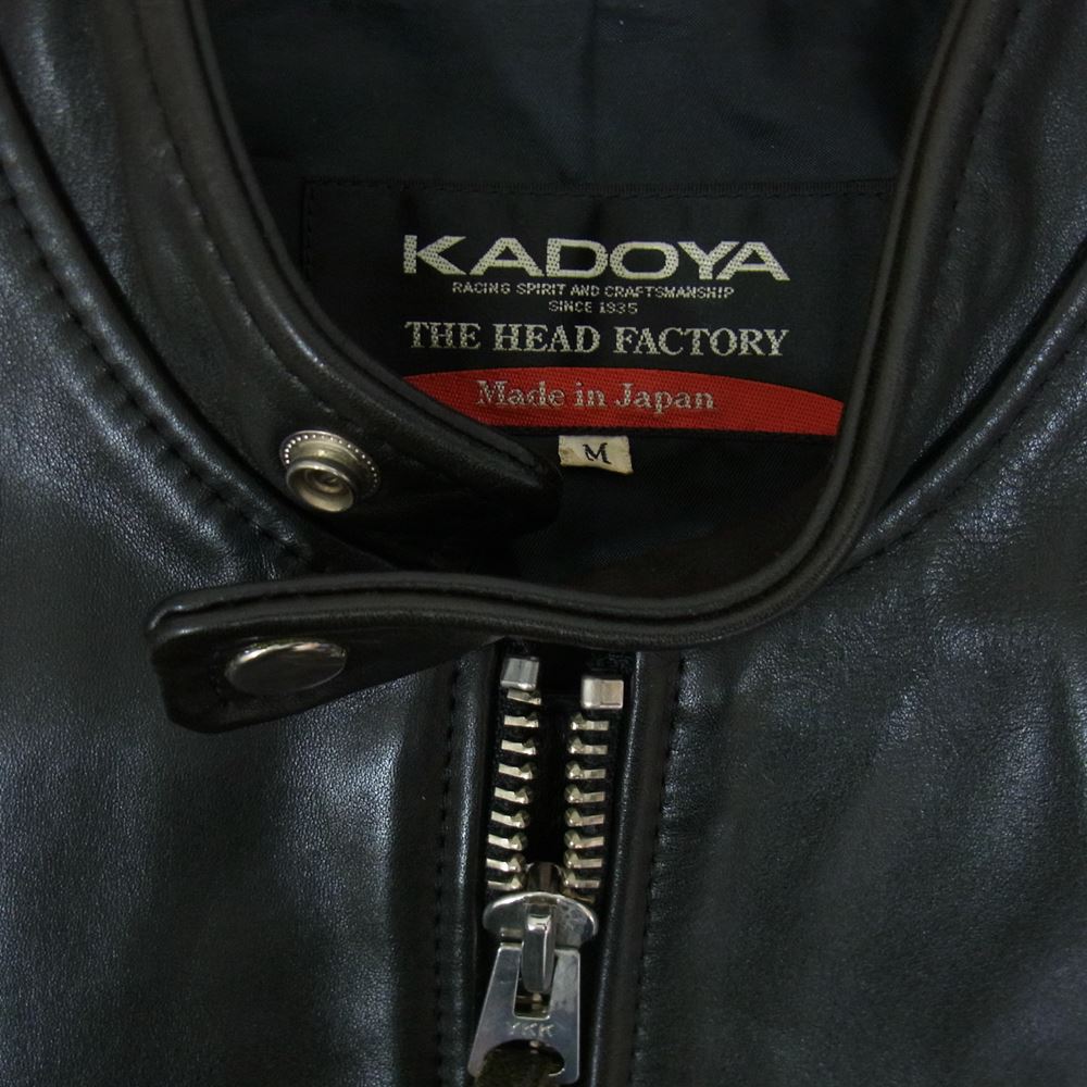 KADOYA カドヤ レザージャケット HEAD FACTORY HF ヘッドファクトリー AS-1VS シングル ライダース レザー ジャケット  ブラック系 M KADOYA USED/古着（その他アウター）｜KADOYAのUSED/古着通販サイト - SMASELL（スマセル）