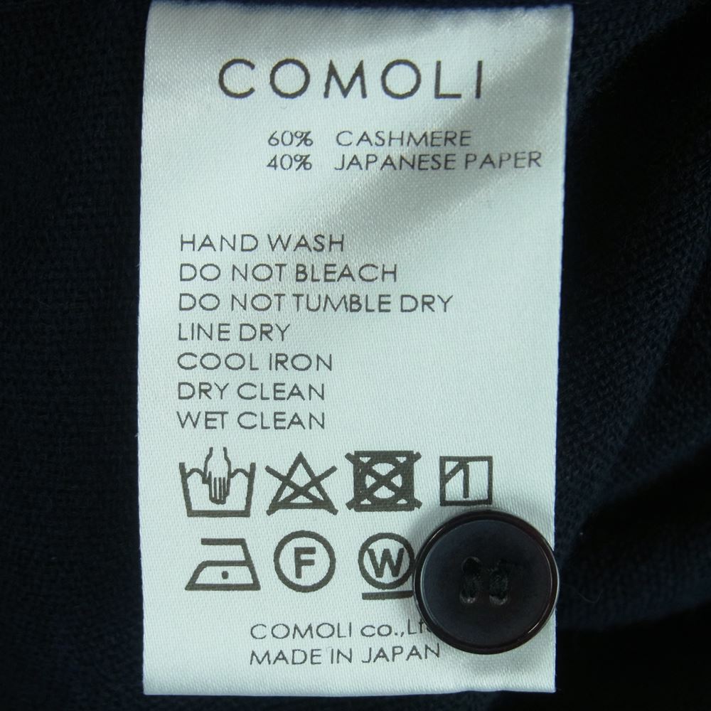 COMOLI コモリ 長袖シャツ 23SS X01-02006 カシミヤ 和紙 ハーフジップ