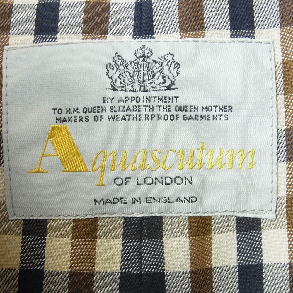 Aquascutum アクアスキュータム 英国製 裏地チェック ステンカラー