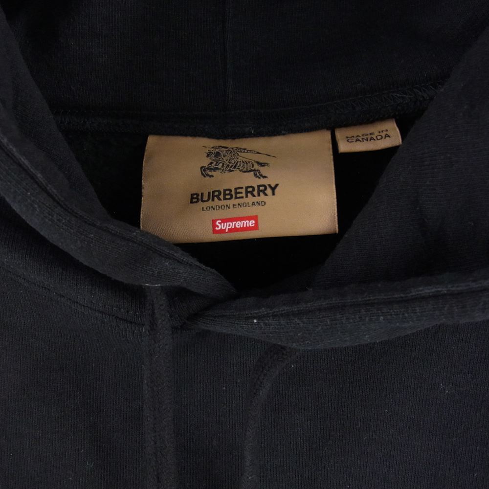 Supreme シュプリーム パーカー 22SS Burberry Box Logo Hooded Sweatshirt バーバリー ボックス ロゴ  フーディー スウェットシャツ ブラック系 L