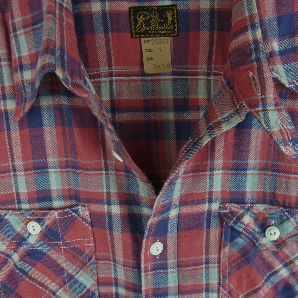 CUSHMAN クッシュマン 長袖シャツ 25203 CHECK WORK SHIRT 半袖 ワーク