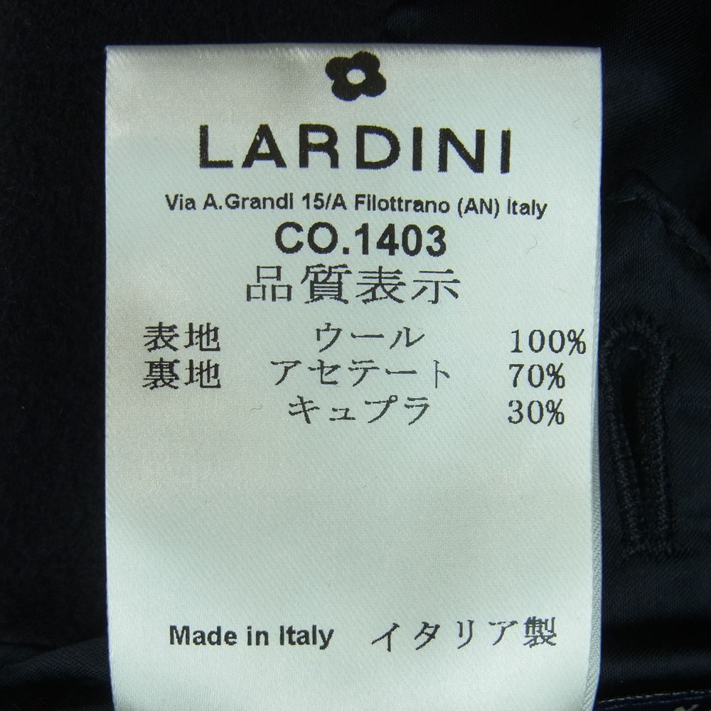 LARDINI ラルディーニ ステンカラーコート ネイビー ブートニエール48