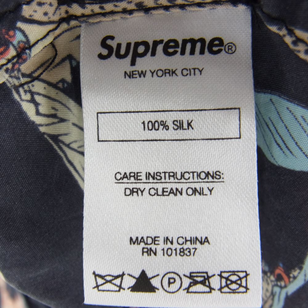 18ss Supreme 筆記体タグ アルファベットシルクシャツ size-S - agedor.ma