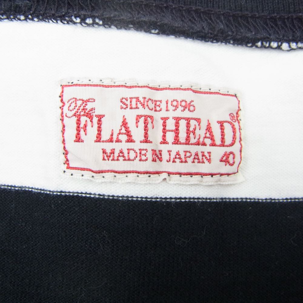 THE FLAT HEAD ザフラットヘッド Ｔシャツ Vネック ボーダー ポケット